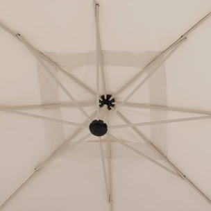 Parasol déporté carré "Manoa" argile & blé 2,5 x 2,5m en aluminium acier et polyester