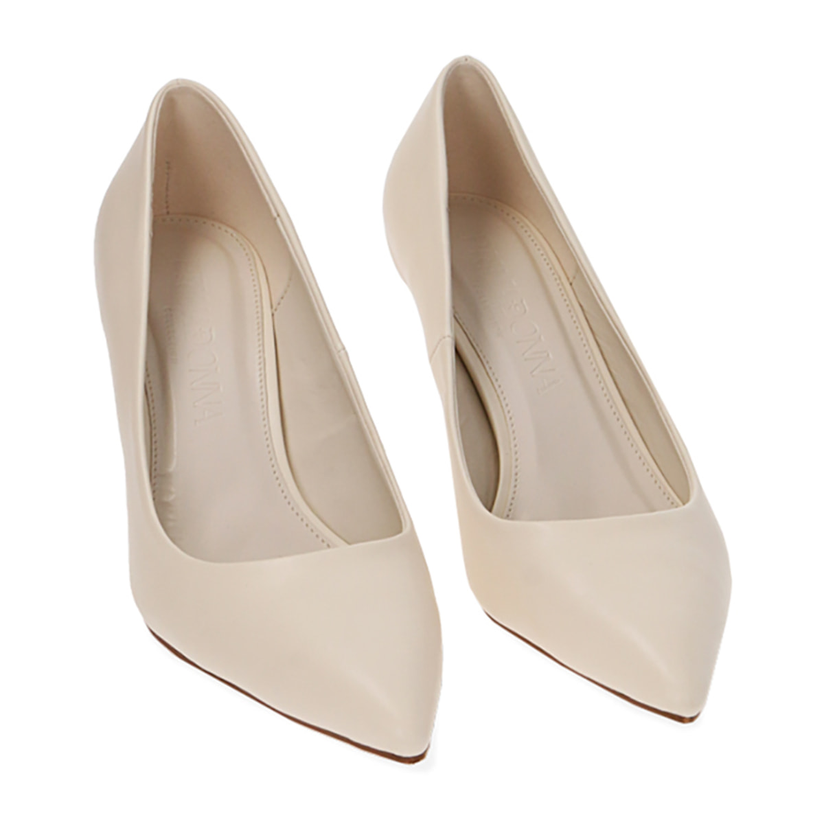 Zapatos de salón color crema, tacón de 7 cm