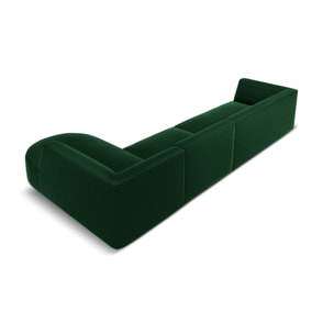 Canapé d'angle droit "Charles" 5 places en velours vert