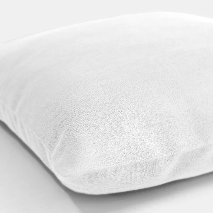 Housse de coussin pur coton motif jacquard blanc Bastide neige