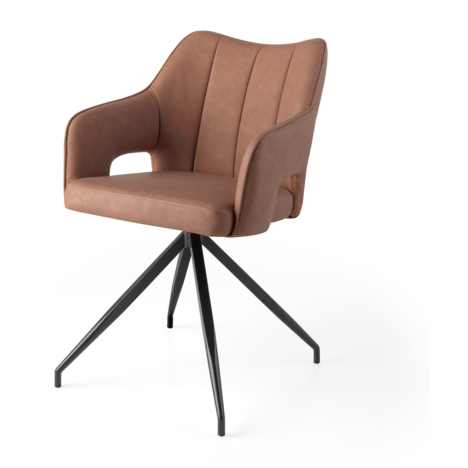 Set de 2 butacas – Polipiel marrón y patas negras