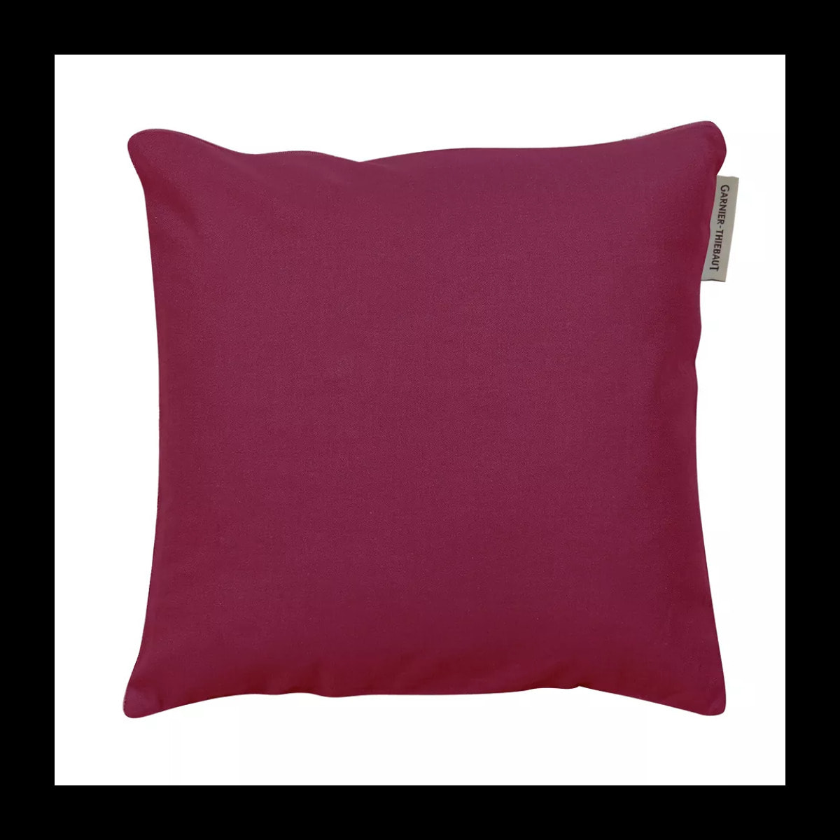 Housse de coussin pur coton uni bordeaux Confettis garance