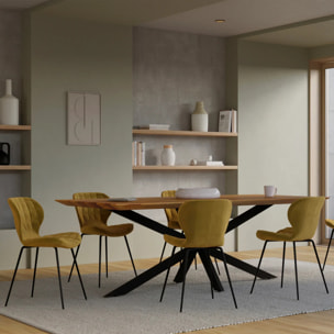 Lot de 2 chaises en velours jaune curry - Mazzia