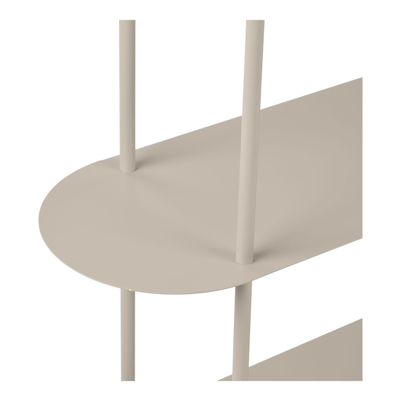 Libreria Rieti asimmetrica a 5 ripiani in metallo sabbia 118×31×139 cm