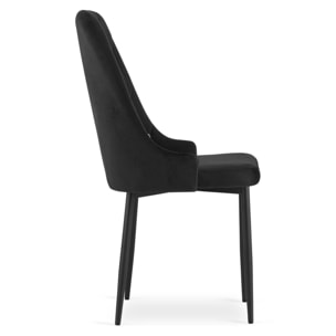 Sedia Amore in velluto nero con cristalli decorativi