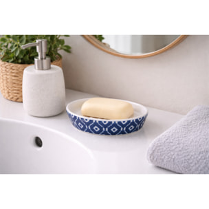 Porte Savon Céramique IKAT Bleu & Blanc MSV
