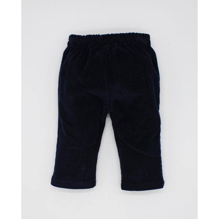 PANTALÓN BOLSILLOS OJAL PANA AZUL