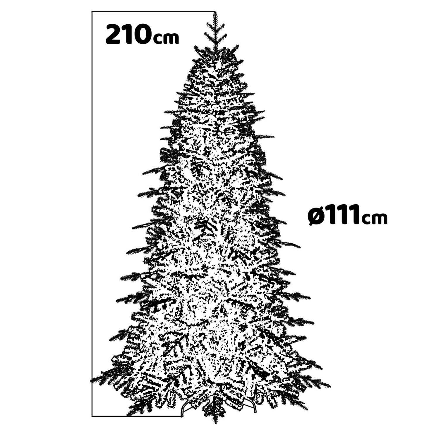 Vienna - Albero di Natale effetto realistico modello pino argentato ø111x210H, 948 rami