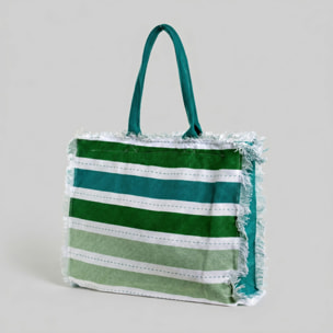 Borsa mare con pochette in cotone e poliestere - Multicolore