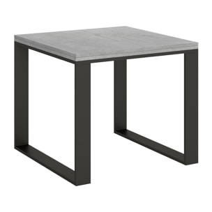 Mesa tipo libro 90x90/180 cm Tecno Libra Cemento estructura Antracita