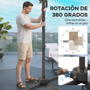 Sombrilla de Jardín 2,9x2,9 m, Parasol Excéntrico de Aluminio con Manivela, Toldo Giratorio 360°, Inclinación Ajustable, Base Cruzada y Funda, UPF30+, Sombrilla para Terraza Exterior, Caqui