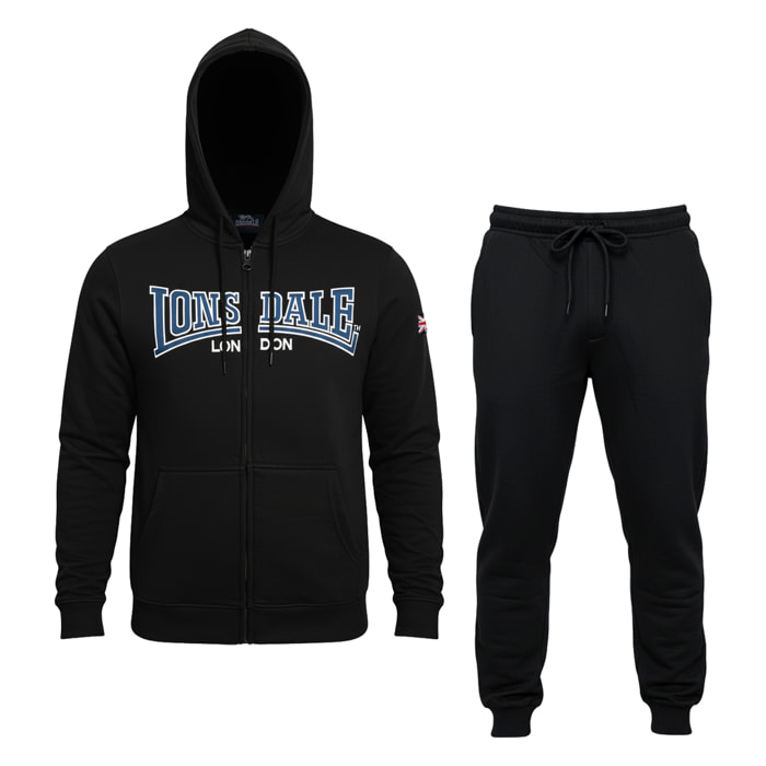 Tuta Uomo LONSDALE Cotone Felpato Zip Cappuccio