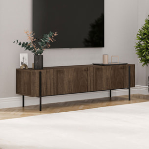 VIENNA Meuble TV avec placards aspect noyer 160cm