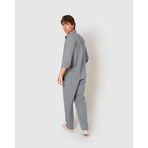Camisa algodón azul