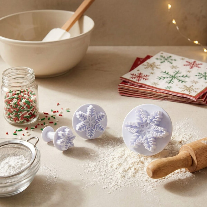 Lot de 3 emporte-pièces de Noël pour pâte à sucre motif flocon de neige Zenker Emporte-pièces