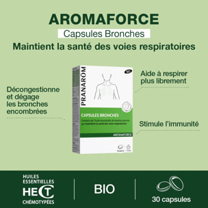 Pranarom - Capsules bronches aux Huiles Essentielles - Bio - 30 capsules