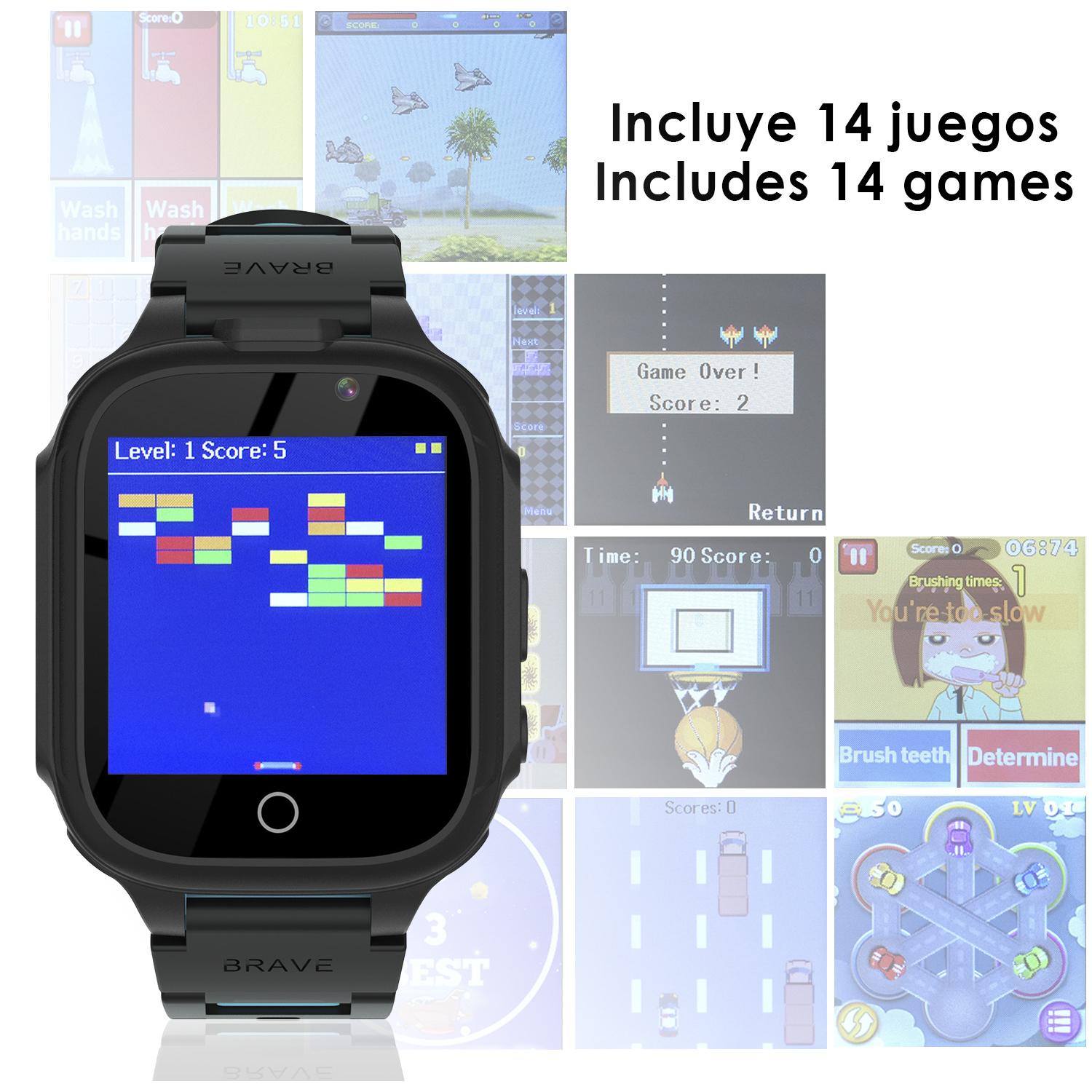 Orologio da gioco per bambini smartwatch S23, con 14 giochi, doppia fotocamera per foto e video.