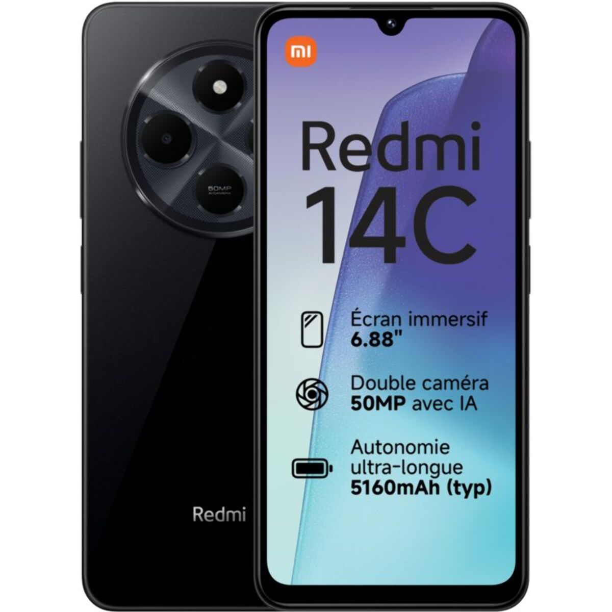 Smartphone XIAOMI Redmi 14C 256Go Noir