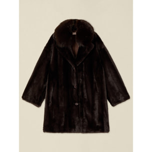 Oltre - Cappotto in tessuto peluche - Marrone
