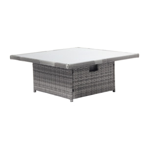 Salon de jardin 6 places gris - OMOA
