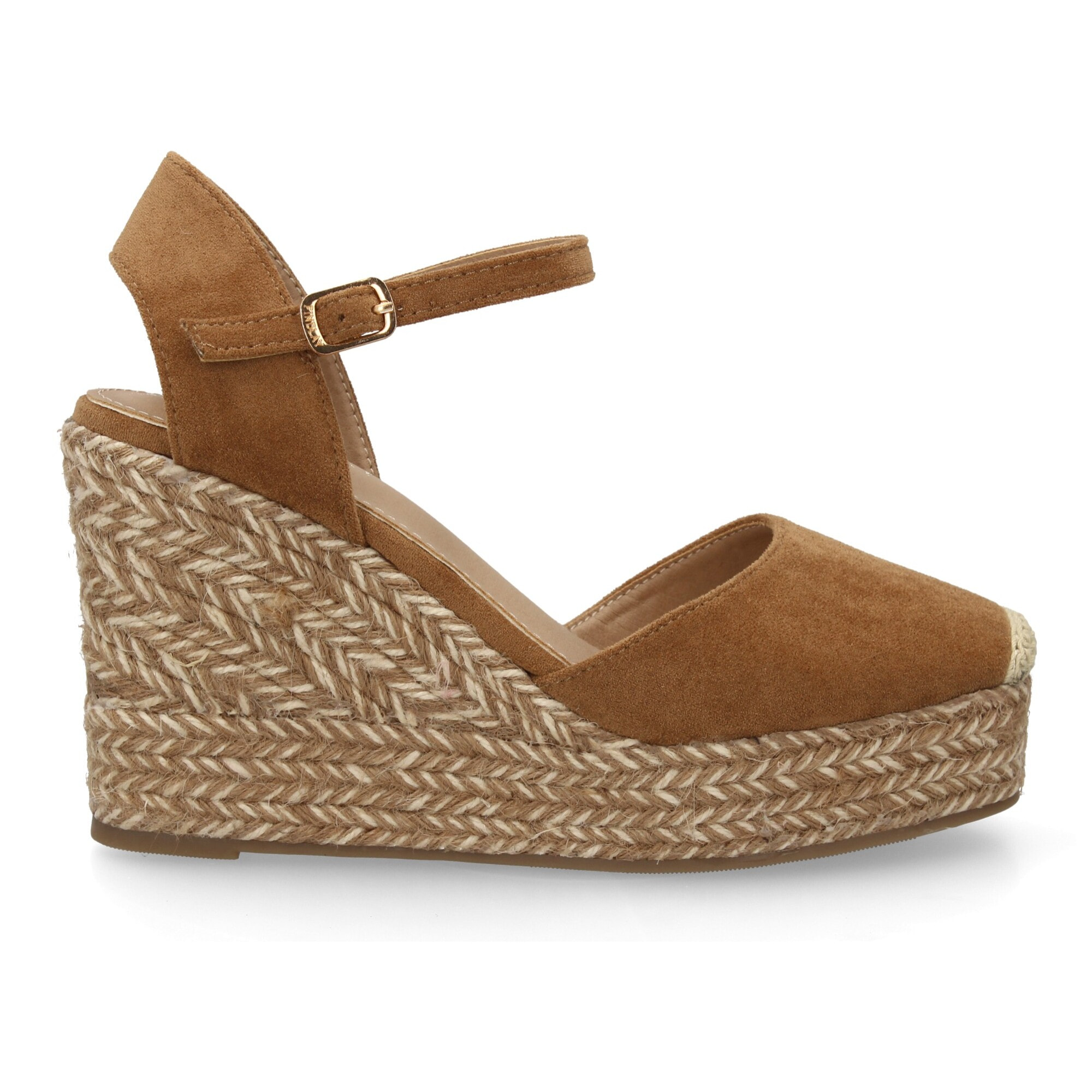 Alpargata de cuña con trenzado bicolor