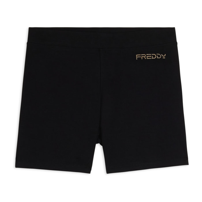 Leggings corti in jersey con logo scintillante