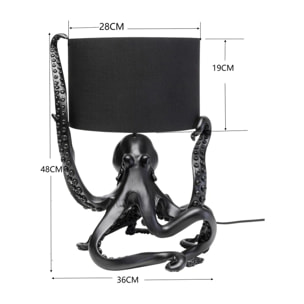 Lampe pieuvre noire 48cm Kare Design