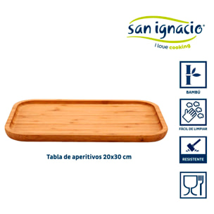 Tabla rectangular bambu mediana aperitiv colección kinvara