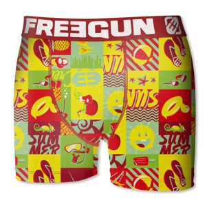 calzoncillo boxer freegun modelo summercollage para niño rojo