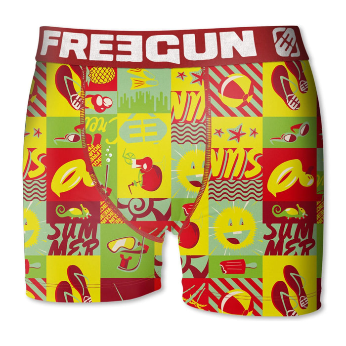 calzoncillo boxer freegun modelo summercollage para niño rojo