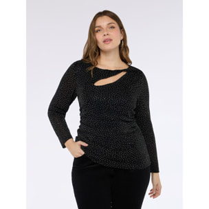 Fiorella Rubino - T-shirt in jersey con strass - Nero