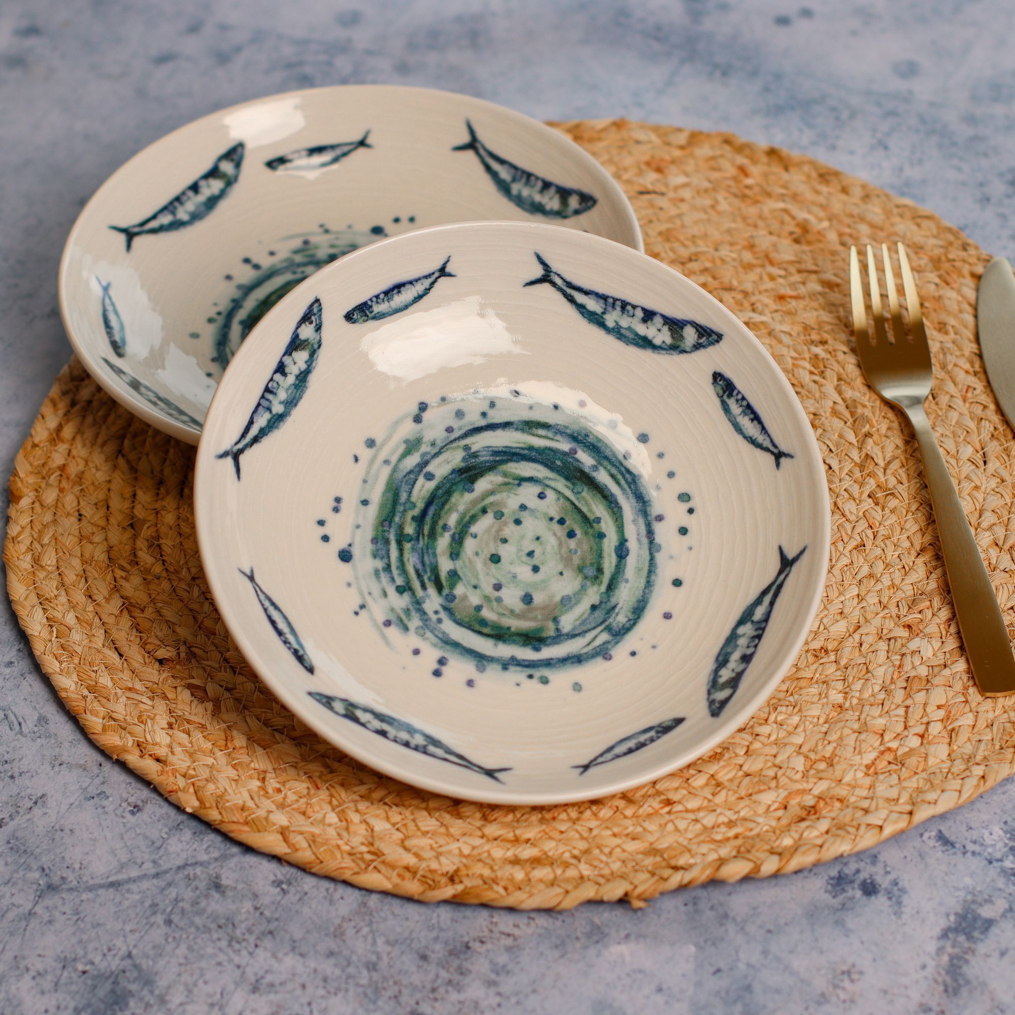 Lot de 6 assiettes creuses 21,5cm  SARDINE