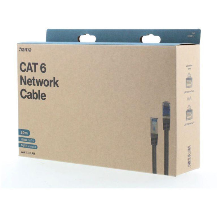 ESSENTIEL B Câble Ethernet 20M Droit CAT6E noir