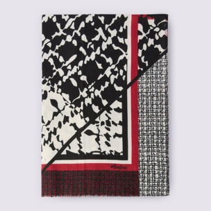 Fiorella Rubino - Bufanda larga con estampado - Negro