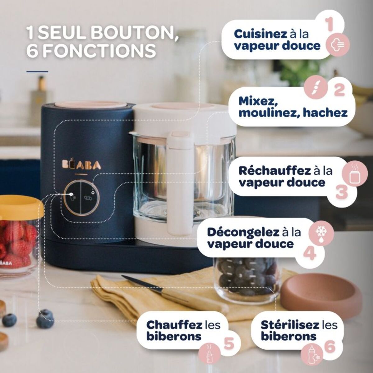 Mixeur Cuiseur Bébé BEABA Babycook neo night blue