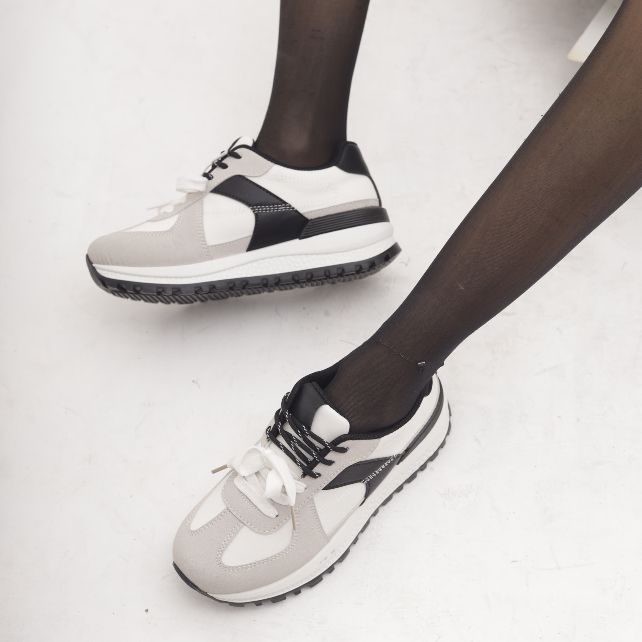 SNEAKERS RUNNING COLOUR BLOCK BIANCO