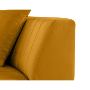 Nova - module d'assise d'angle réversible - en velours - Jaune