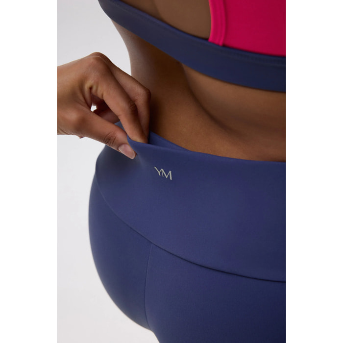 Leggings sportivi lunghi con vita a V e blocchi di colore