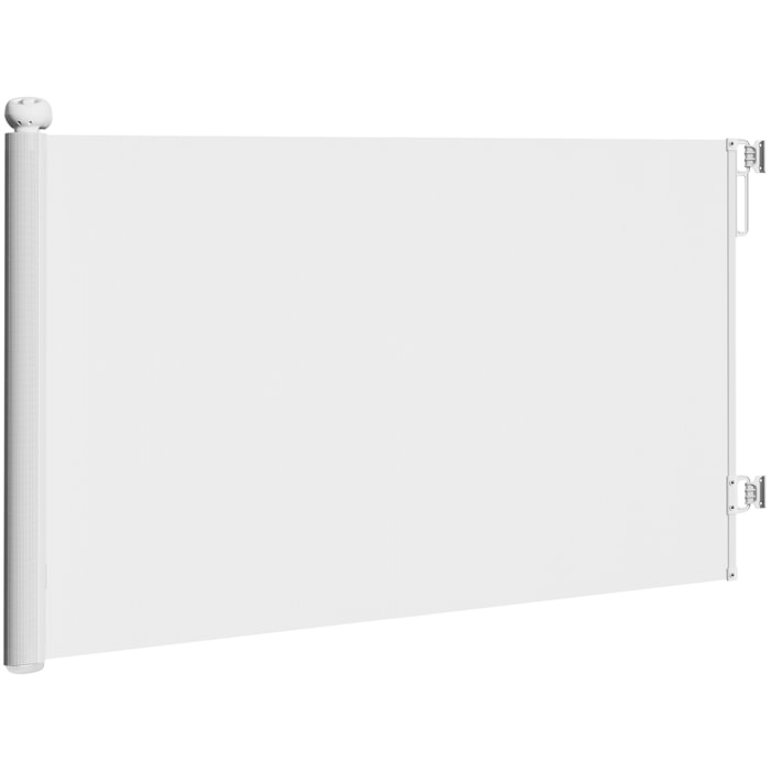 Barrière de sécurité chien rétractable 0-140 cm H.86 cm verrouillage auto alu PVC blanc