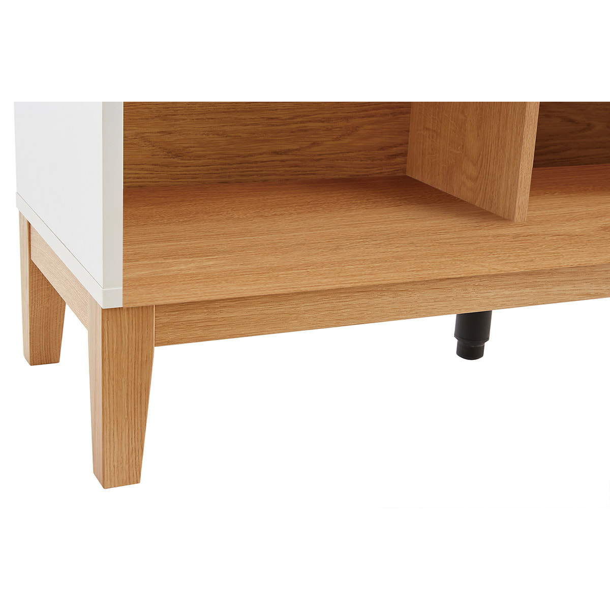 Bibliothèque scandinave en bois clair chêne et blanc L90 cm ABEL