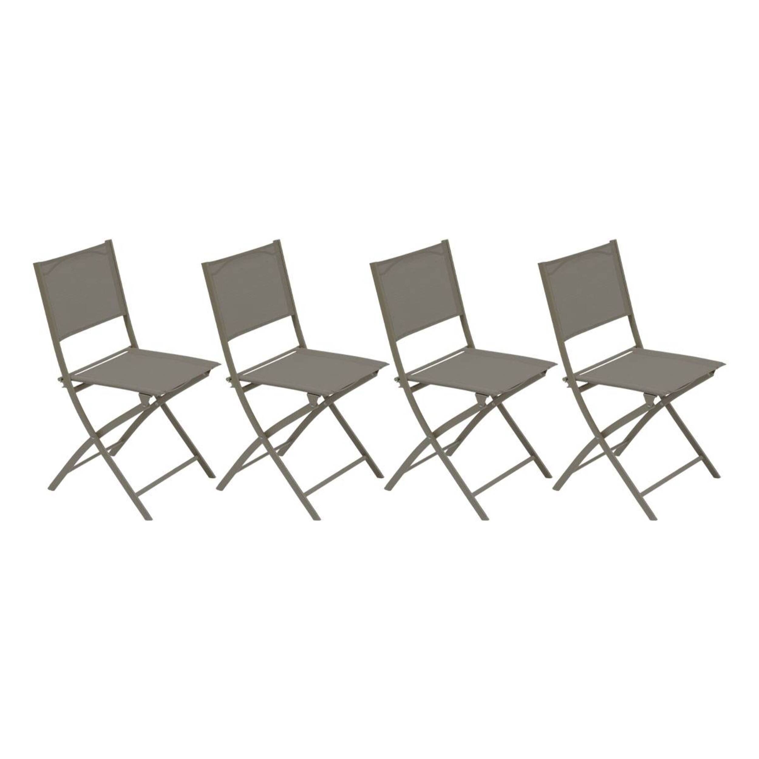 Lot de 4 Chaises de jardin Modula pliables noisette