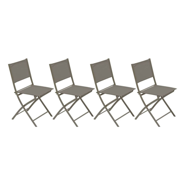 Lot de 4 Chaises de jardin Modula pliables noisette