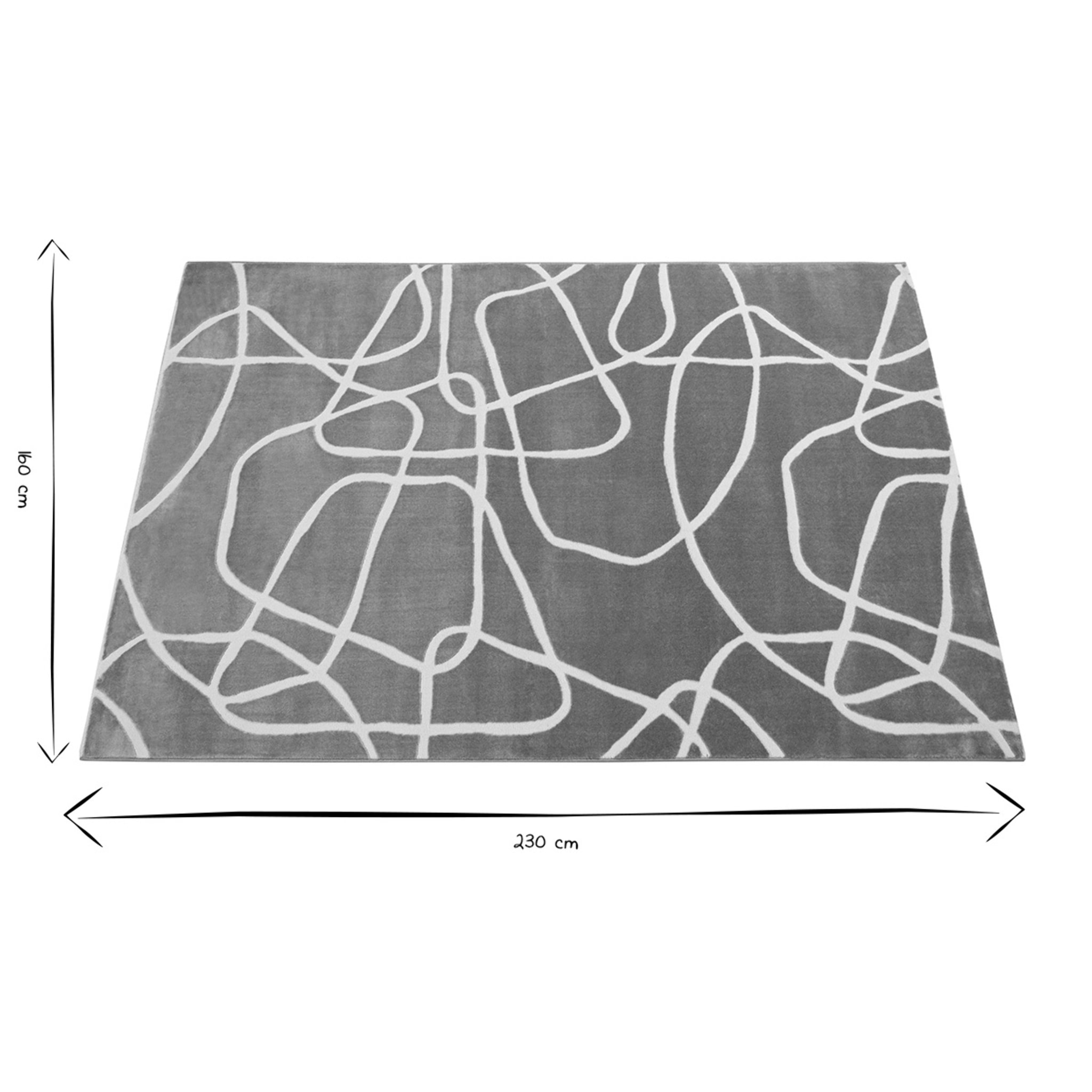 Tapis rectangulaire taupe à motifs line art 160 x 230 cm APOLLINE