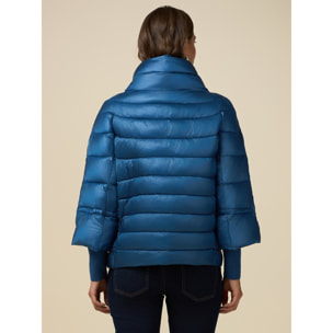 Oltre - Hooded down jacket with sleeves - Azul