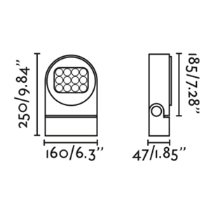 MUUR 250 Lámpara proyector gris oscuro