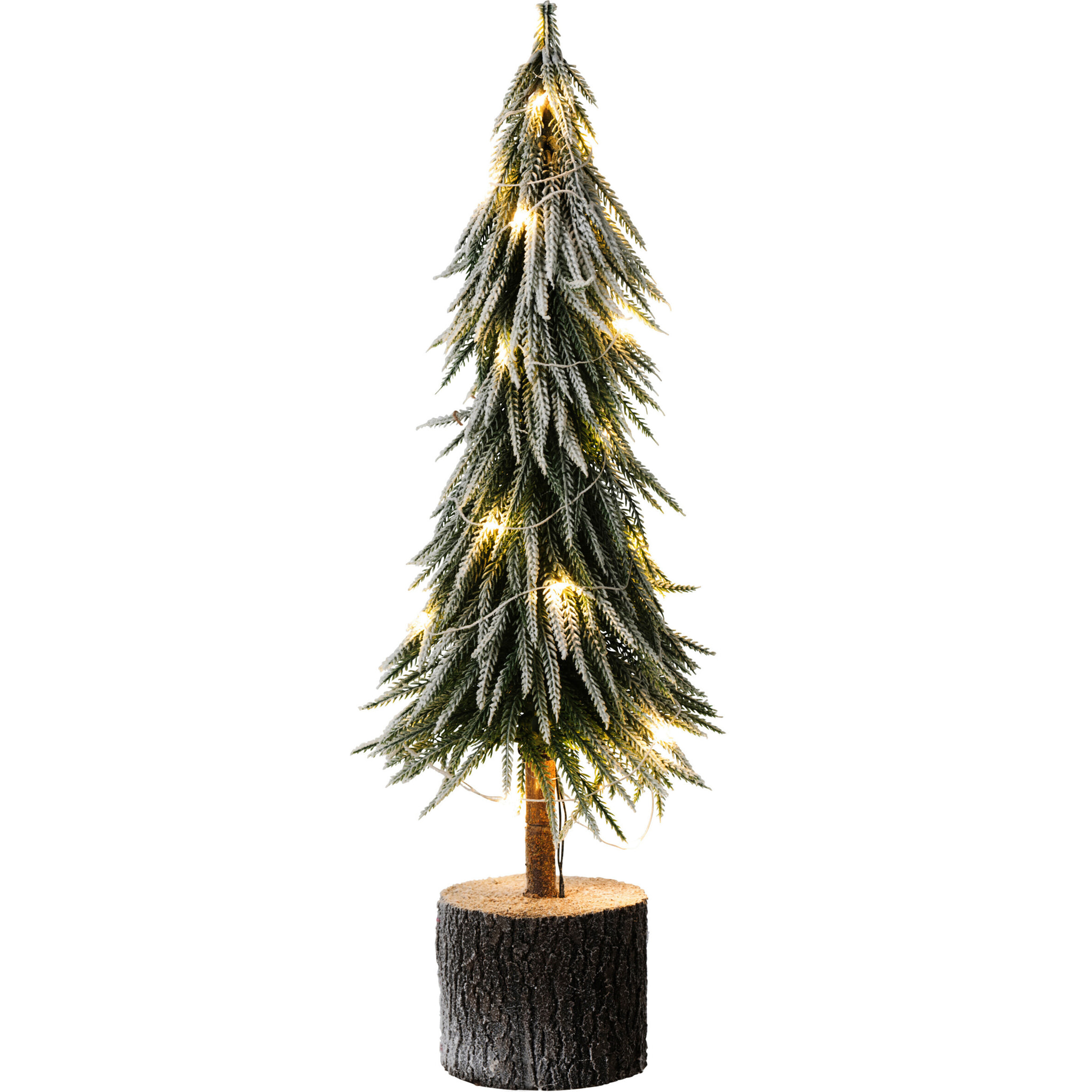 J-Line décoration sapin de Noël - neige artificiel - vert - large - LED