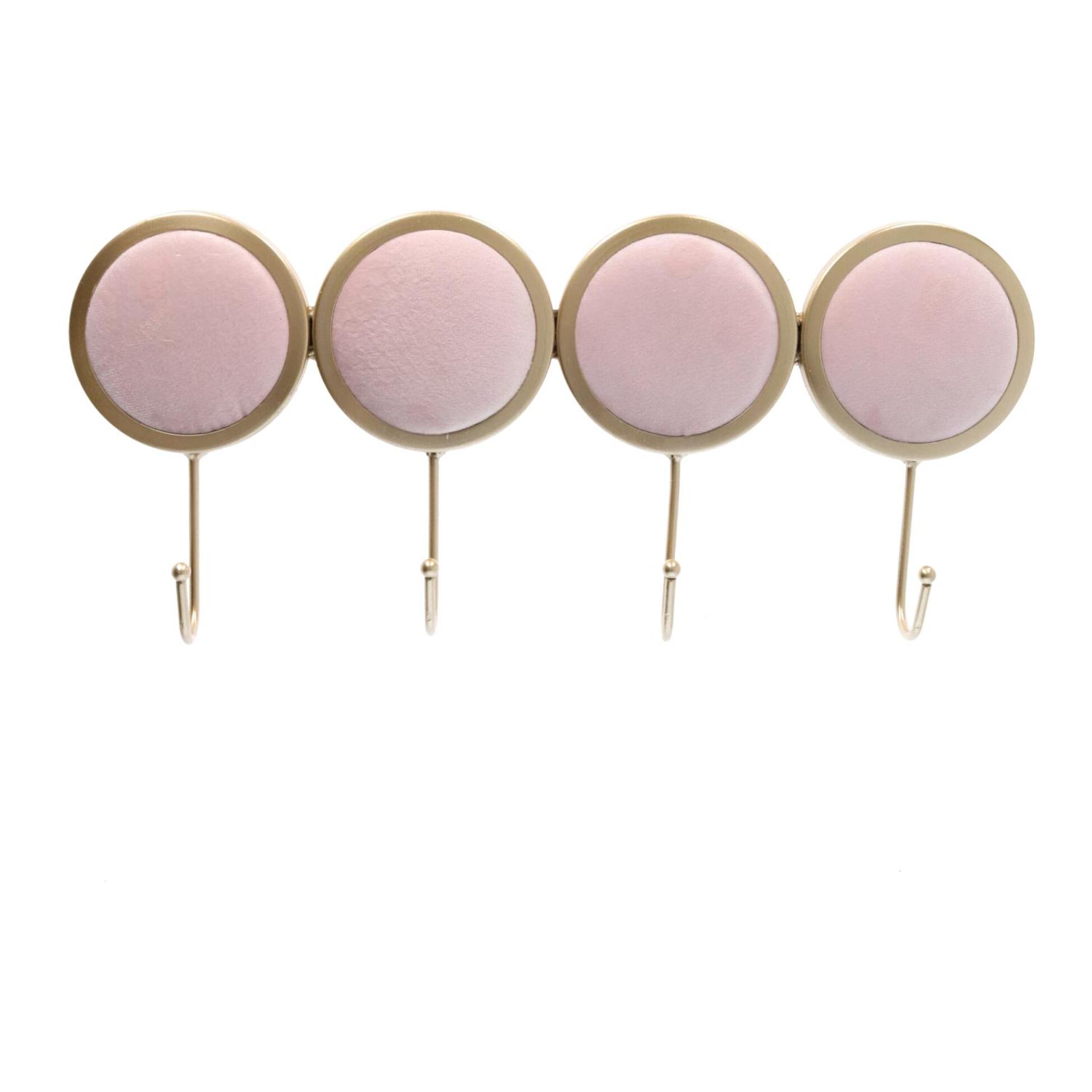 Appendino in metallo da 4 posti rosa cm41x18,5x4