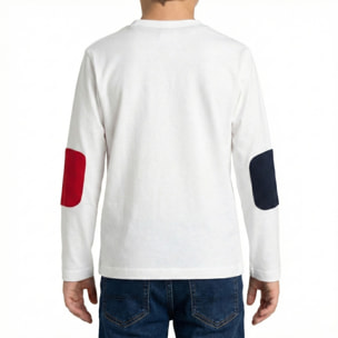 T-shirt manica lunga terry embroidery Polo Club St Martin Bianco
