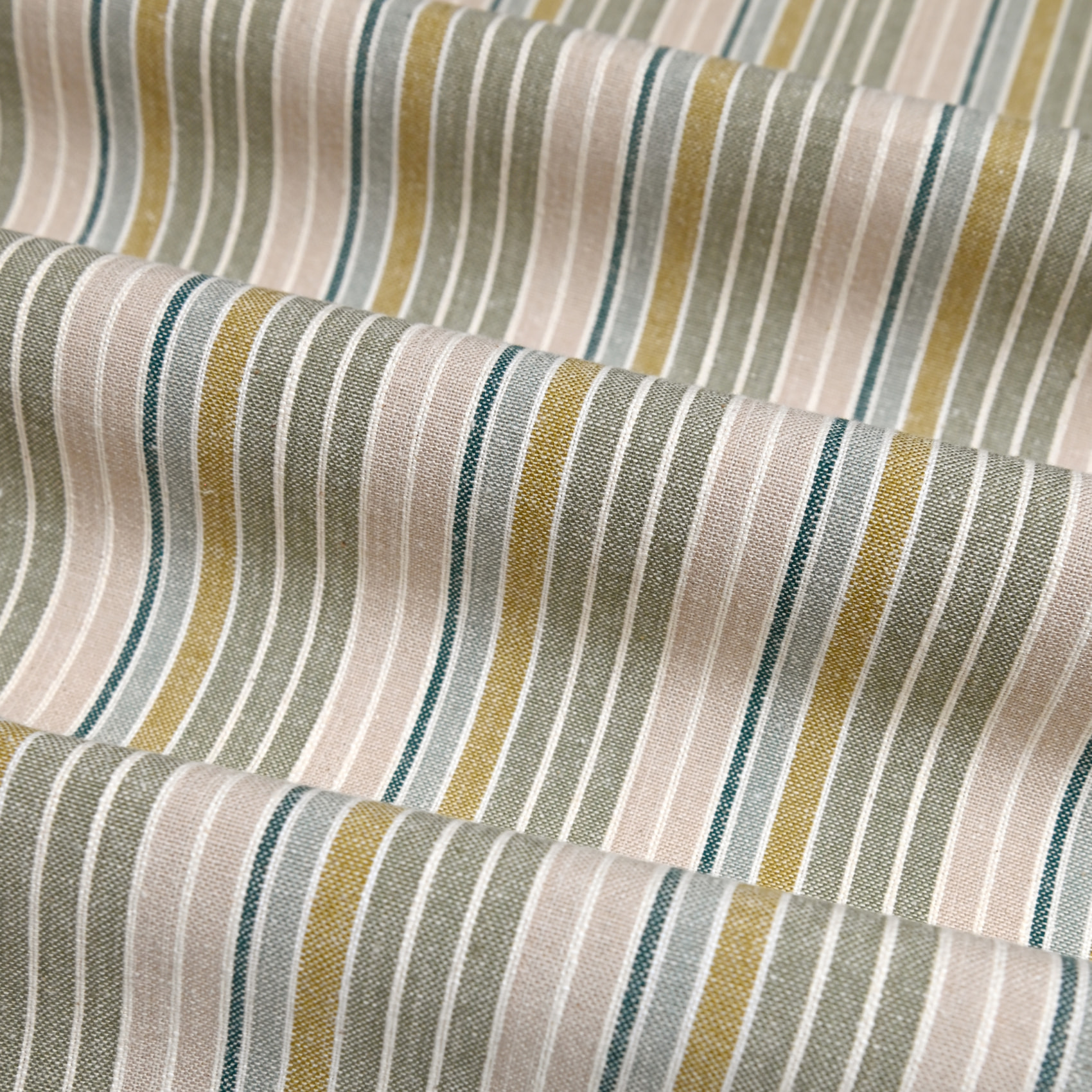 Torchon de cuisine en coton à rayures tissées - Kaki