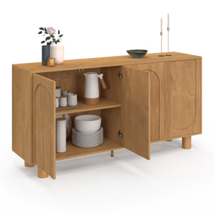 Buffet Arlo 4 portes effet chêne 160cm